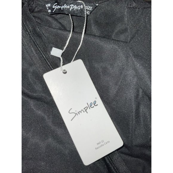 Simplee Plus Women A-Line V-Neck Party Little Black Dress Size 1XL NWT Fit Flare - Picture 6 of 8